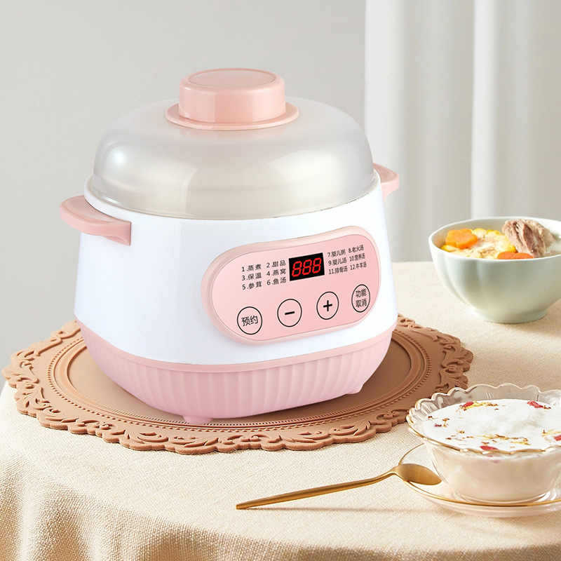 Электрическая кастрюля для тушения, детское питание, автоматическая кастрюля для супа, многофункциональная водонепроницаемая керамическая кастрюля для тушения и каши