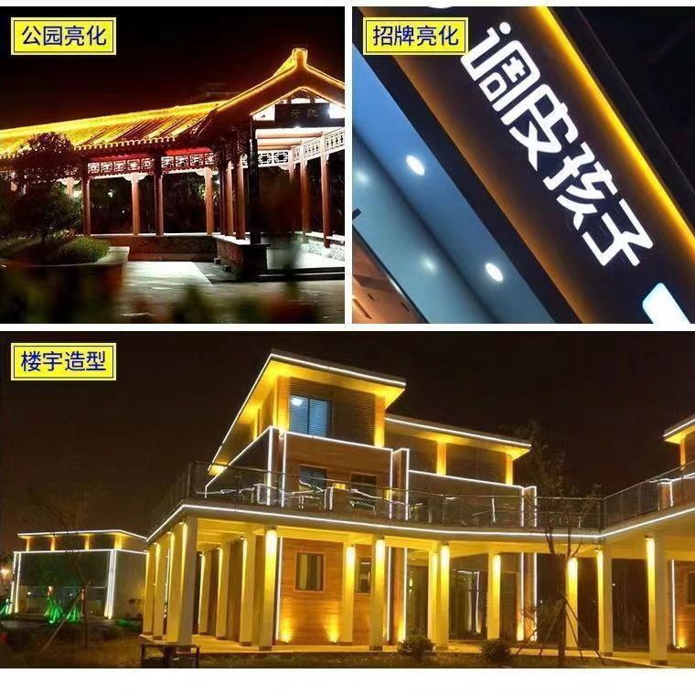 Led Light Strip Round Flexible Light 220V High Voltage Neon Outdoor Waterproof Home Decoration Engineering Line Light Strip