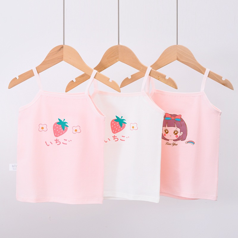 New 40 combed cotton girls' camisole cotton small camisole children's summer versatile bottoming children's vest