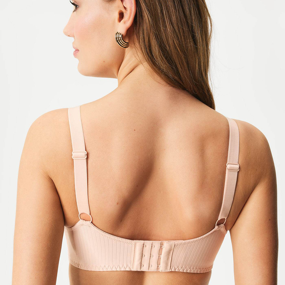 European and American Large Size Stripesd Lace Single-Layer Full-Cup Bra Customized with Materials and Materials Designed on Demand and Quick Sample Production