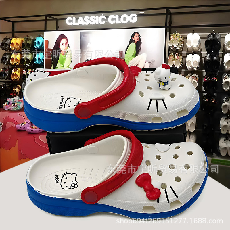 Cross Moe Lubi Children's Cave Shoes Summer Girls' Middle and Big Children's Baotou Slippers Beach Shoes Star Parent-Child Sandals