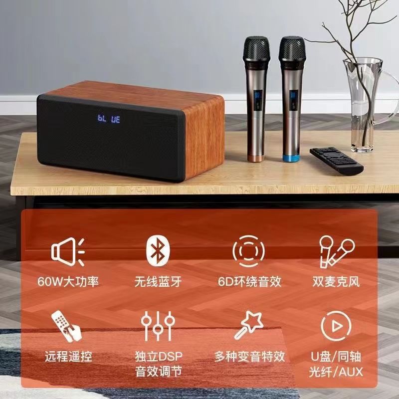 Home Ktv Audio Set Connected to Tv Singing Karaoke All-In-One Home Small Karaoke with Wireless Microphone