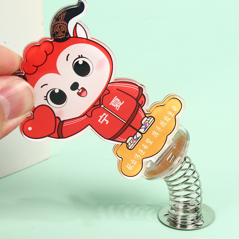 Acrylic Spring Shaker Stand Custom Car Center Console Decoration Corporate Advertising Creative Ornaments Cartoon