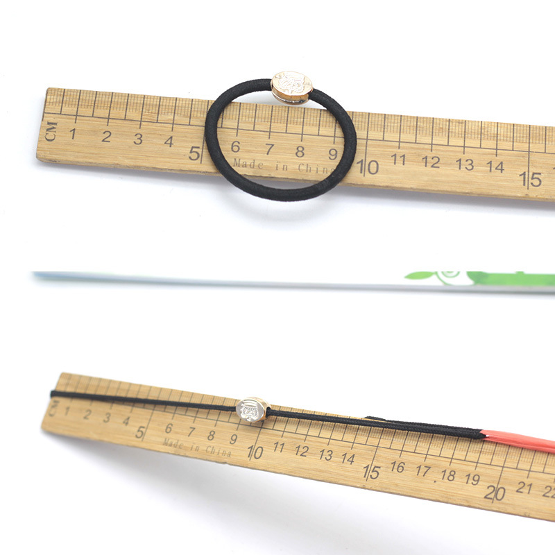 Gold bead hair ring new hair accessories Korean hair rope hair rubber band leather 2 yuan store supply head jewelry wholesale