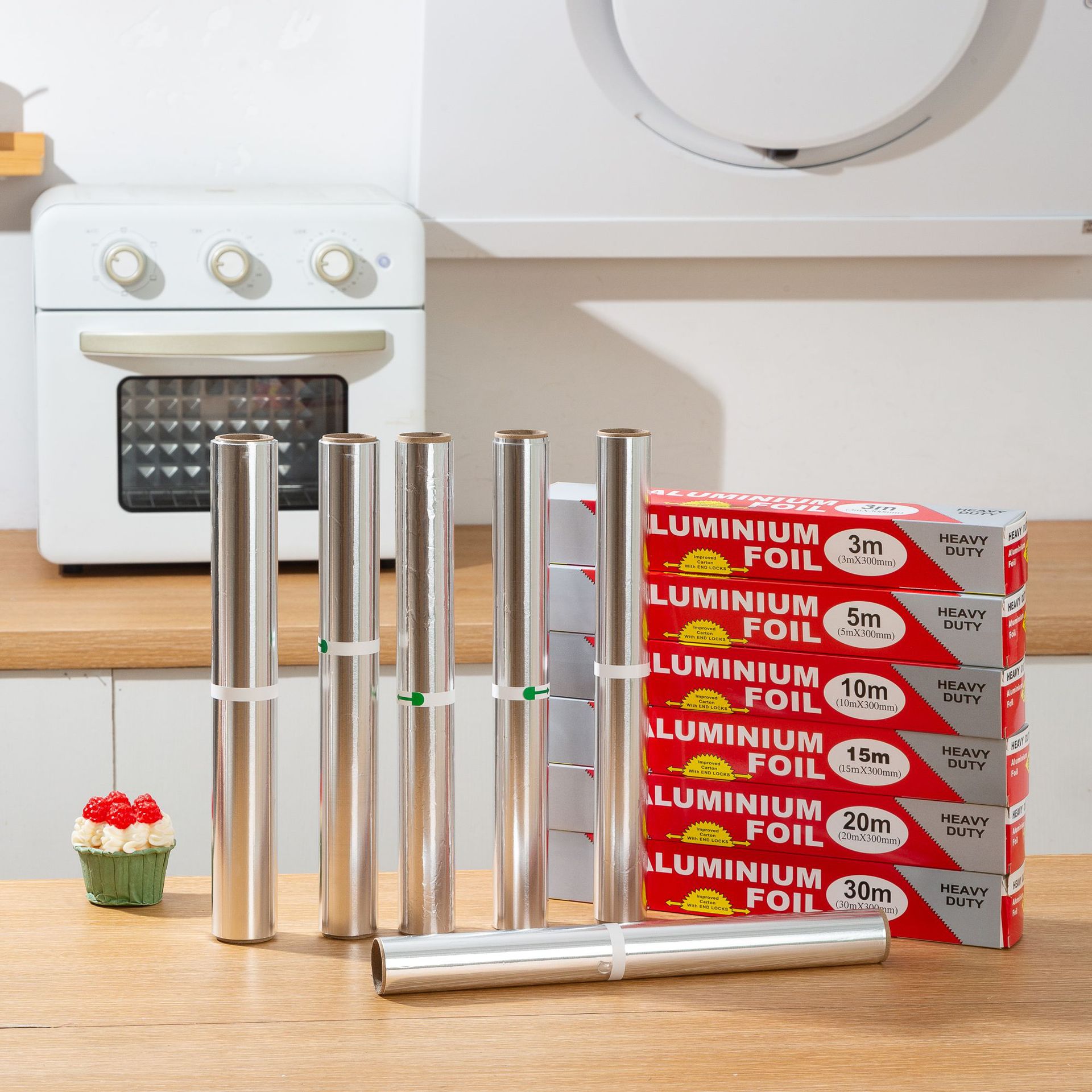 Фабричный одноразовый высокотемпературный рулон из бумаги, толстая алюминиевая фольга для запекания рыбы