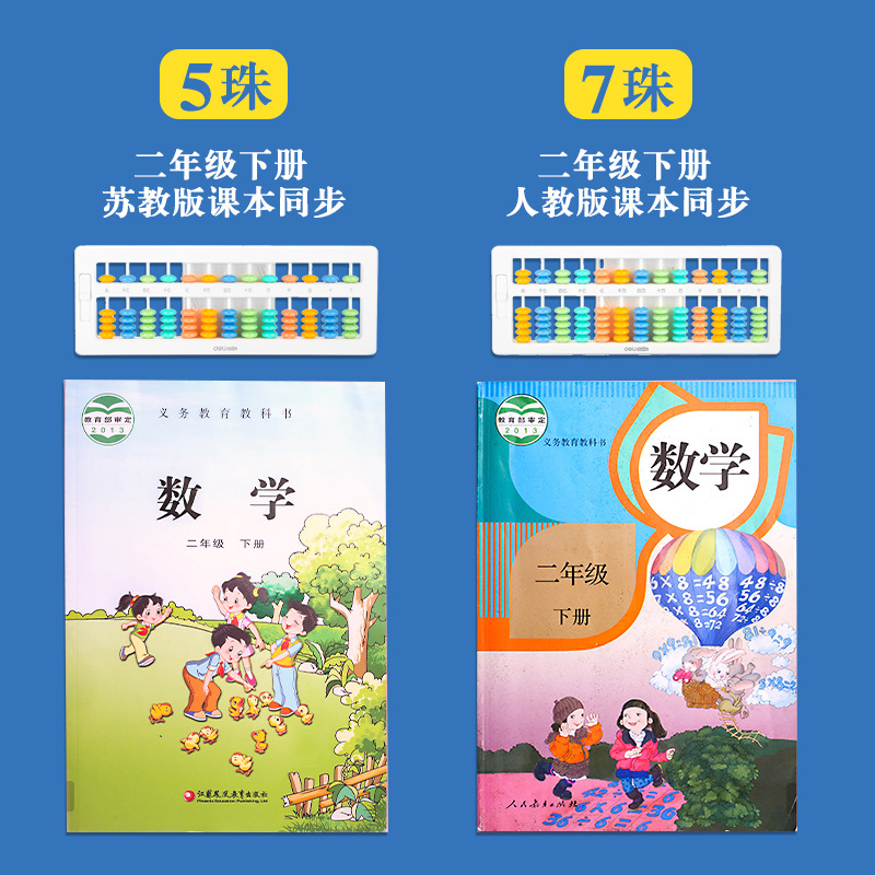 Deli YX452 Abacus elementary school children abacus mental arithmetic second grade second volume 5 beads 7 beads 13 grade mathematics teaching tools