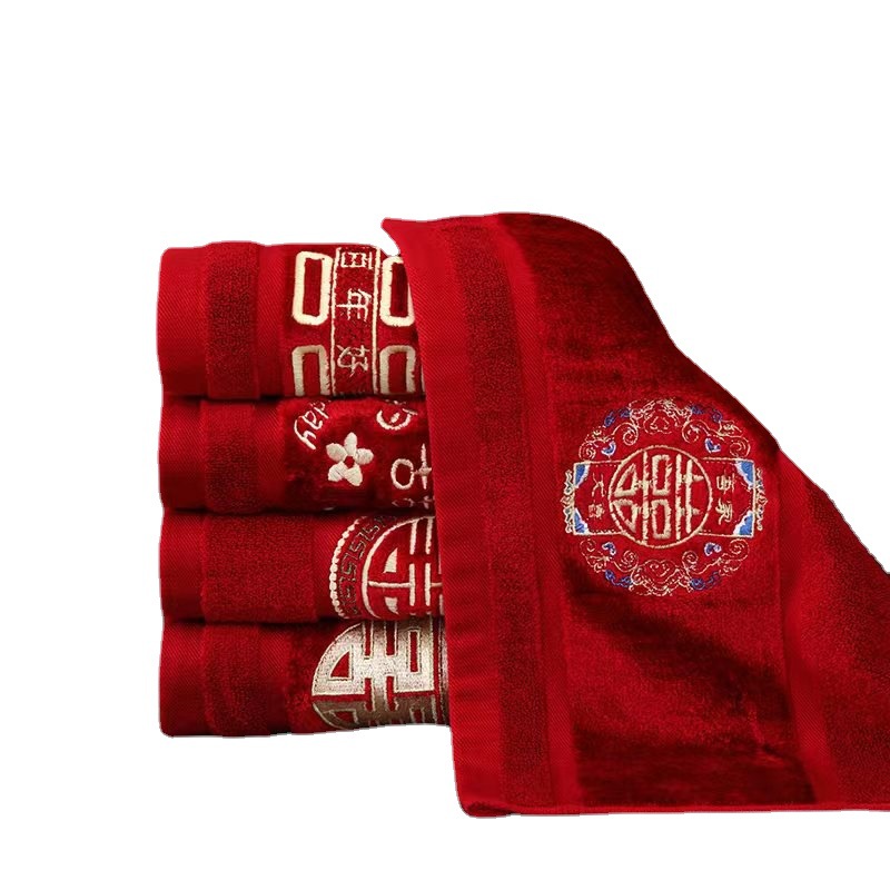 Wine red wedding towel wedding gift couples cut velvet wedding towel hand gift wedding gift towel