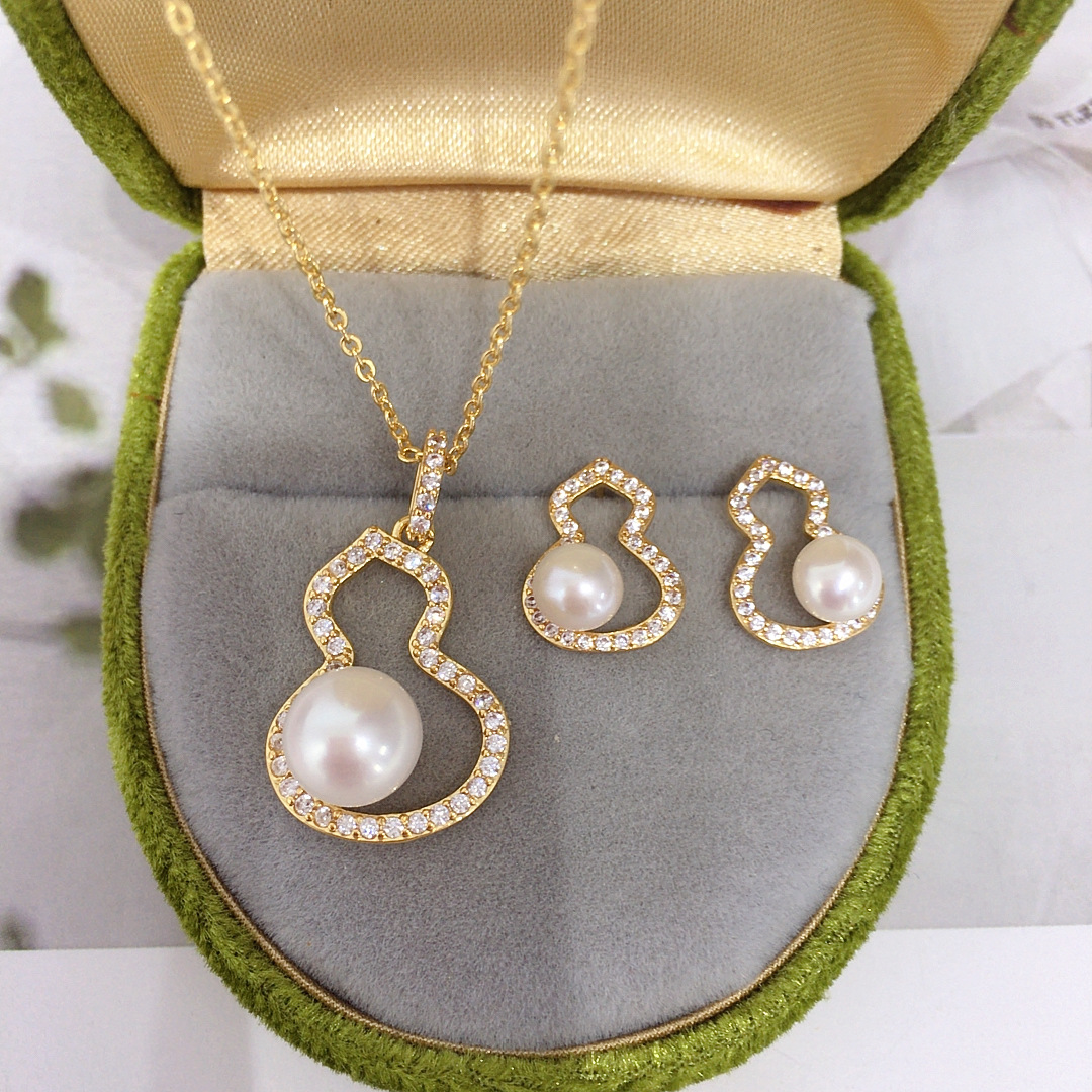 Комплект из серег, кольца и подвески с натуральными пресноводными жемчужинами 5A, удача, горошина, оптовая продажа, тряска