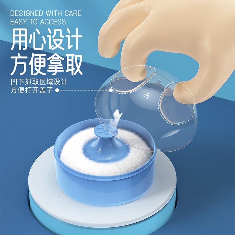 Cross-border hair salon cleaning broken hair dry powder puff powder powder box baby newborn baby prickly heat powder box