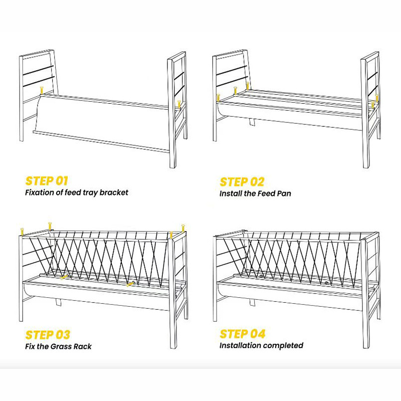 Customized Sheep and Goat Hay Rack Trough Galvanized and Color Steel Animal Feeder Manufacturer