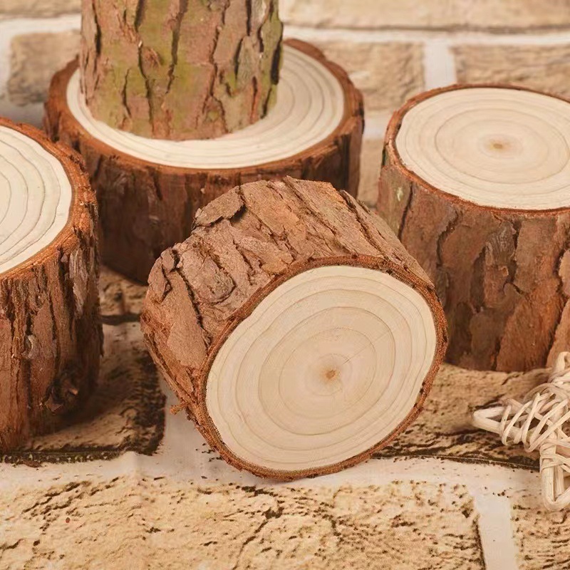 Fir firewood decorative wood small round wood natural fir background wall decoration courtyard corridor decorative fireplace