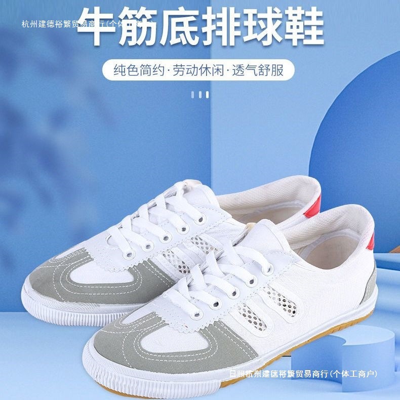 Volleyball Shoes with Rubber Soles for Training, Martial Arts Exercise, Sports Canvas Shoes, Labor Protection Running Mesh Shoes, High School Entrance Examination Track and Field Shoes with Free Shipping