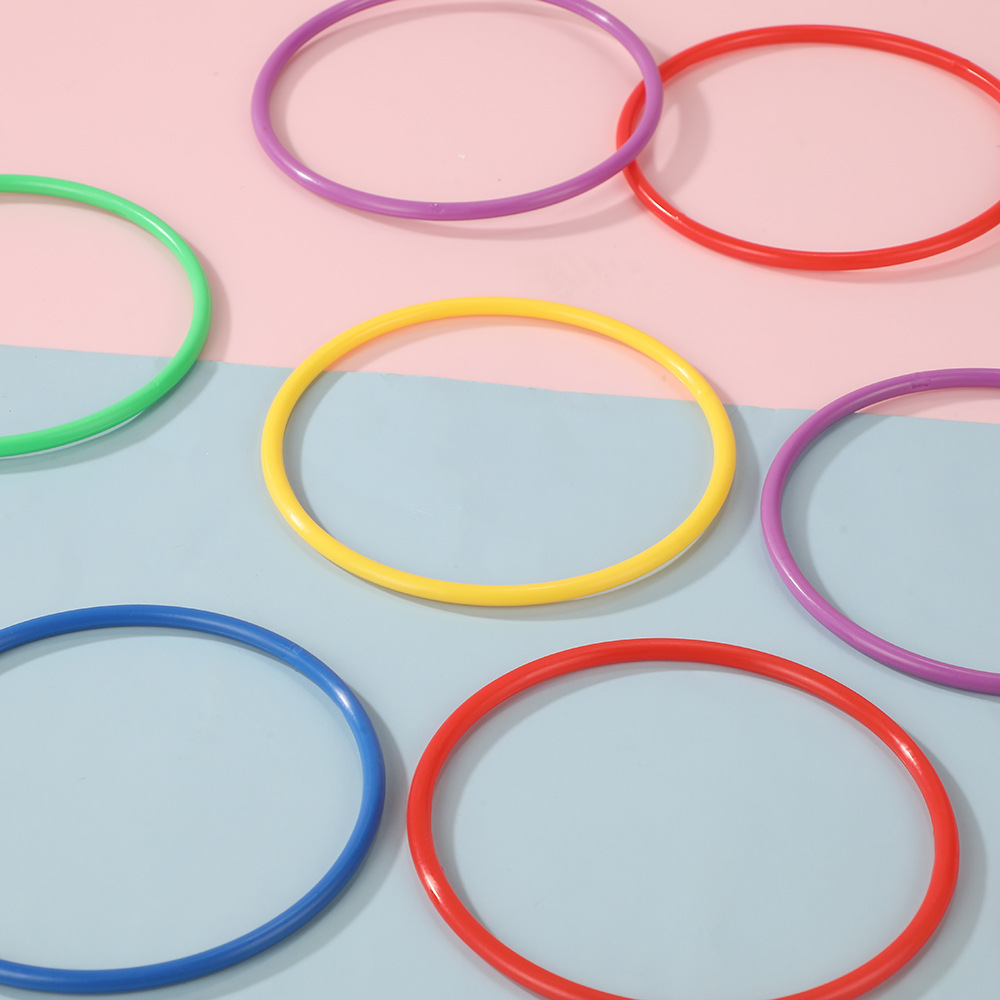 Wholesale Ring Night Market Stall Solid Ring Children's Throwing Ring Hollow Ring Colorful Thickened Plastic Toy Ring
