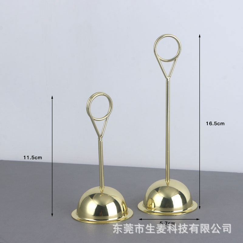 Cross-Border Wedding Stainless Steel Table Card Menu Table Card Hotel Restaurant Tabletop Vertical Seat Clip Banquet Sign-In Table Number