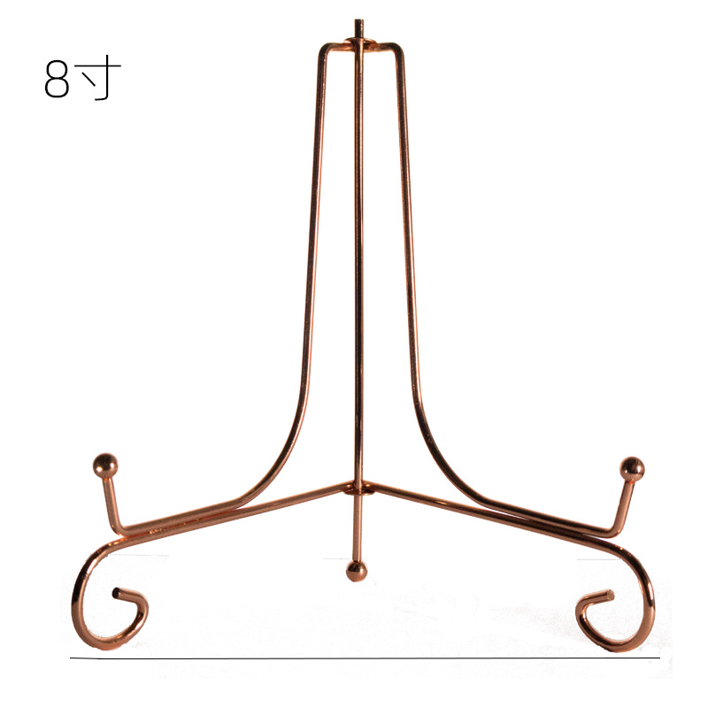 Solid Iron Tea Cake Holder Porcelain Plate Display Rack Pu'Er Tea Iron Bracket Electroplated Plate Rack Photo Frame Display Rack