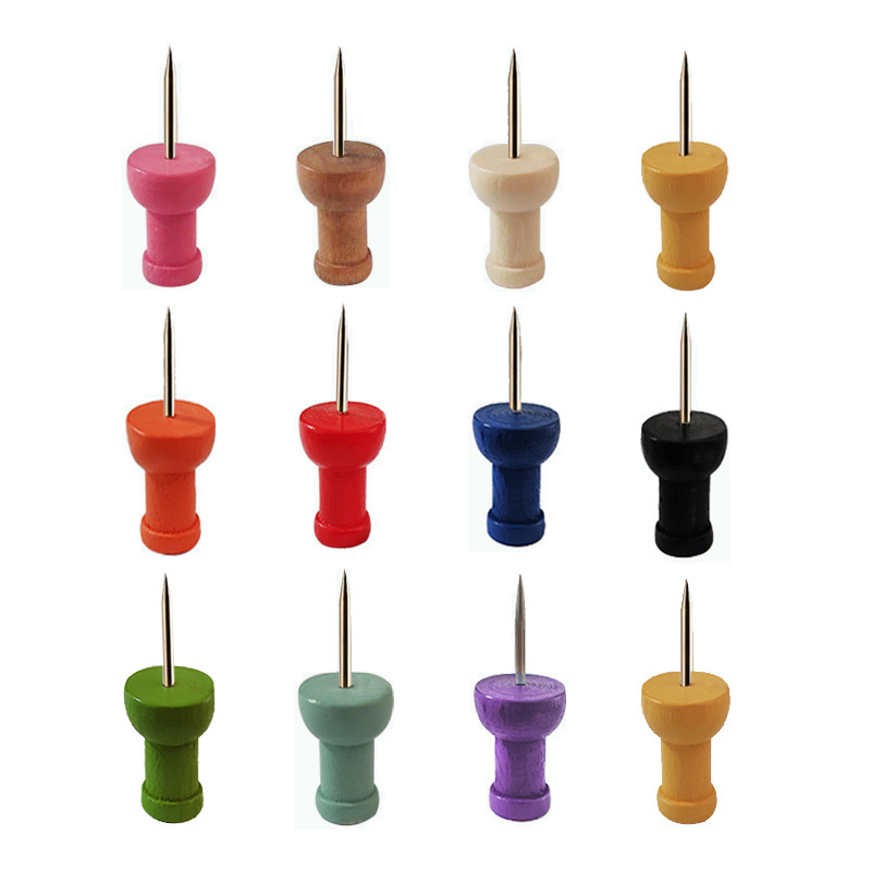 Creative Logs, Wooden Thumbtacks, Solid Wood Cork Board Photo Wall Push Pins, I-Shaped Pins, Kindergarten Art Pins