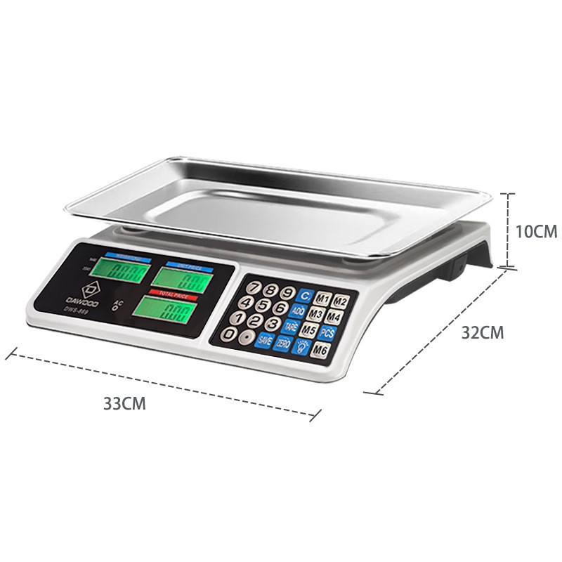 Foreign Trade Hot Selling 809 Pricing Scale Supermarket Special Scale Stall Selling Vegetable and Fruit Scale Small Platform Scale Double Display Electronic Scale