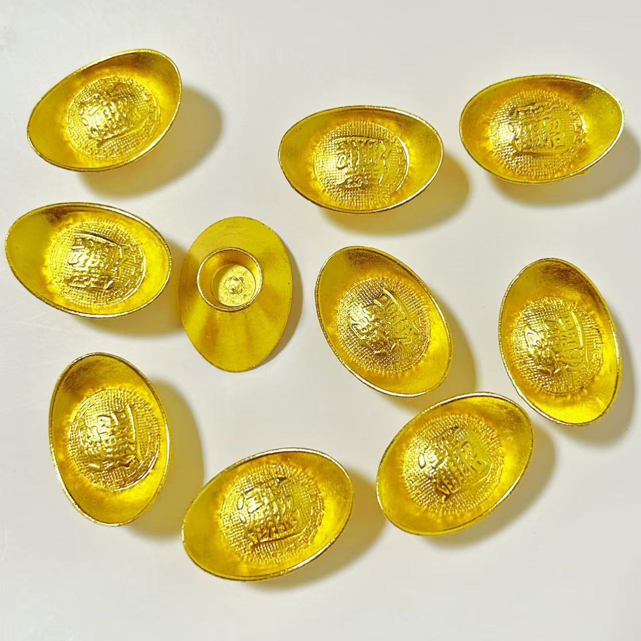 Manufacturer Wholesale Artificial Mini Gold and Silver Ingot Blessing Ornaments Cornucopia Decorations Handmade DIY Jewelry Accessories