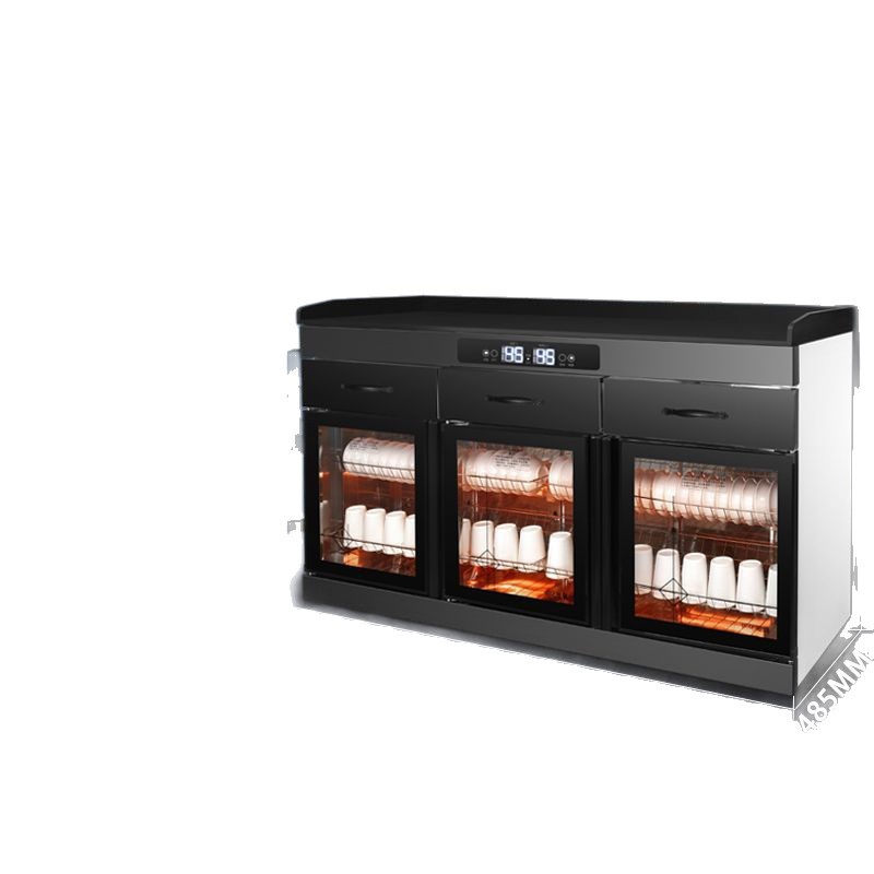 Commercial Cabinet for Tea and Water Disinfection, Vertical Marble Cabinet with Drawers, Dining Room Sideboard, Tea Cup Cabinet