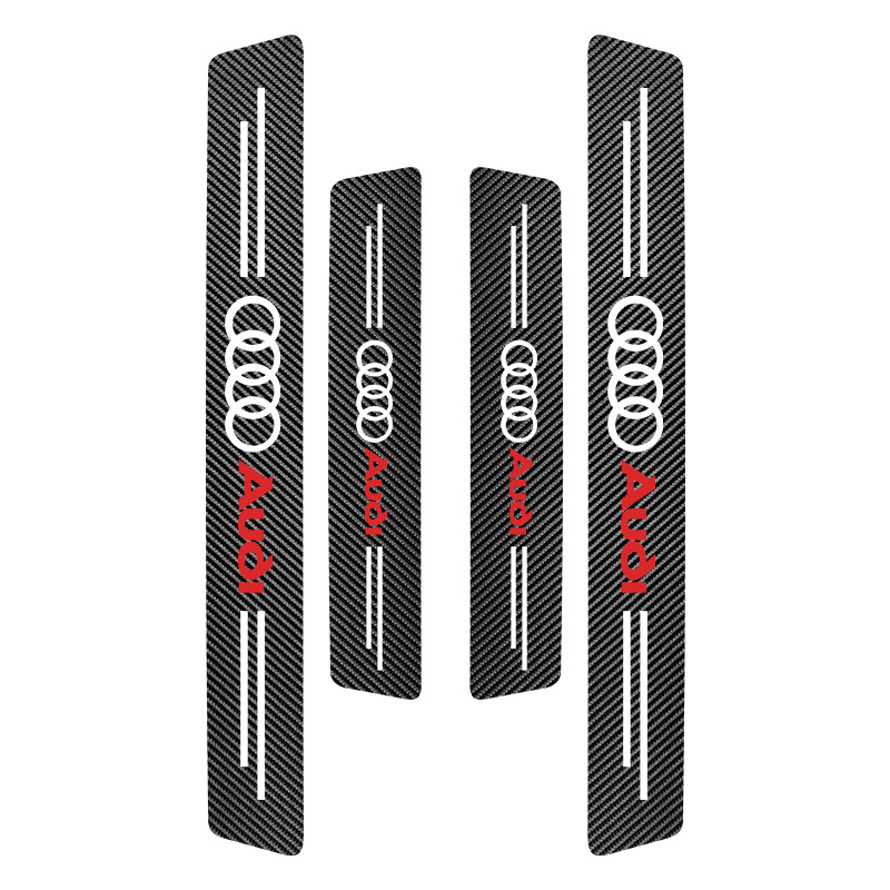 Cross-border Car Threshold Bar Carbon Fiber Pattern Door Protective Sticker Pedal Anti-collision Protection Decorative Threshold Bar Sticker Supplies