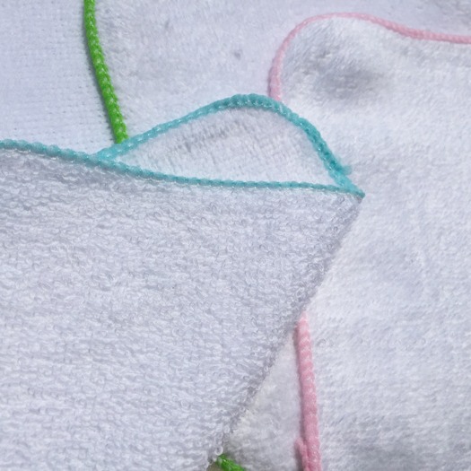 14cm 15cm foreign trade White cut velvet cotton cotton towel kindergarten children's small square towel mouth towel