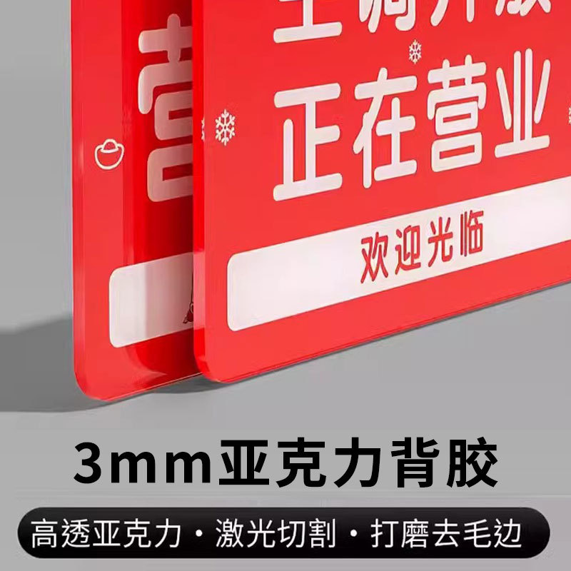 Open for Business Double-Sided Special Store Today's Rest Notice Sign the Owner Is Out of Town Phone Reminder Sign