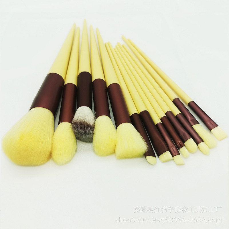 Beauty makeup four seasons green makeup brush suit bristles soft 13 blush eye shadow concealer foundation powder high-light brush