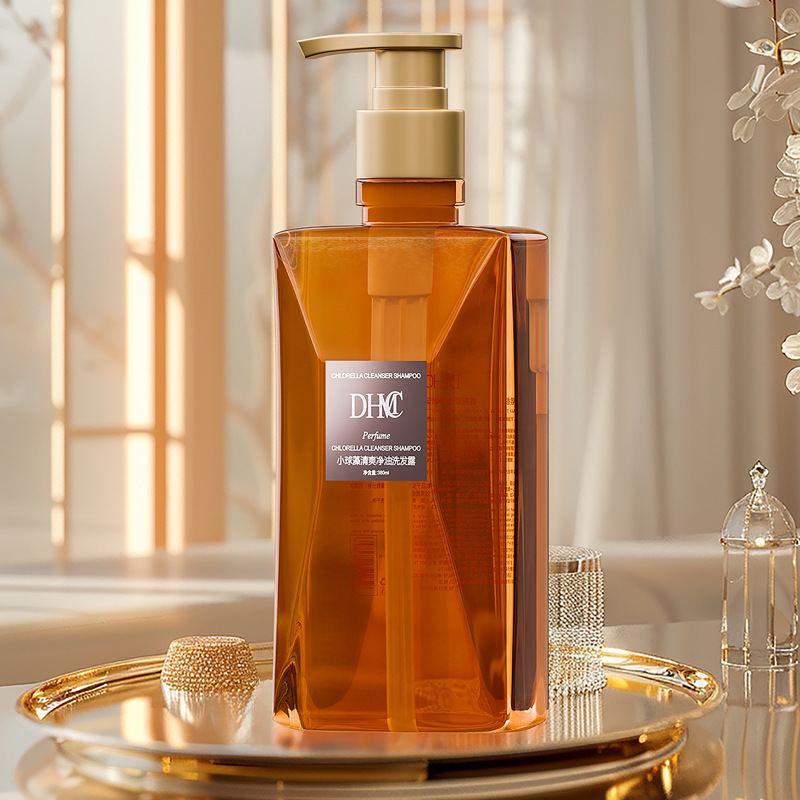 DHMC Chlorella net cool control oil lasting fragrance wash and protect three-piece set men's and women's soft fluffy shampoo