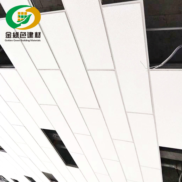 Slatted mineral wool ceiling sound-absorbing board 300x 1200 light and dark frame combined with slatted mineral wool board special-shaped size production