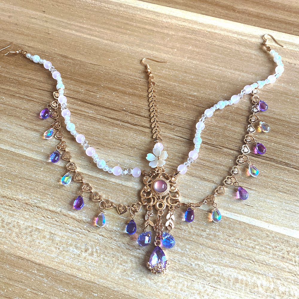 New Style Super Fairy Antique Hair Accessories Ancient Chinese Clothing Accessories Headchain Tassel Eyebrow Pendant Headwear Headwear Princess Hair Chain