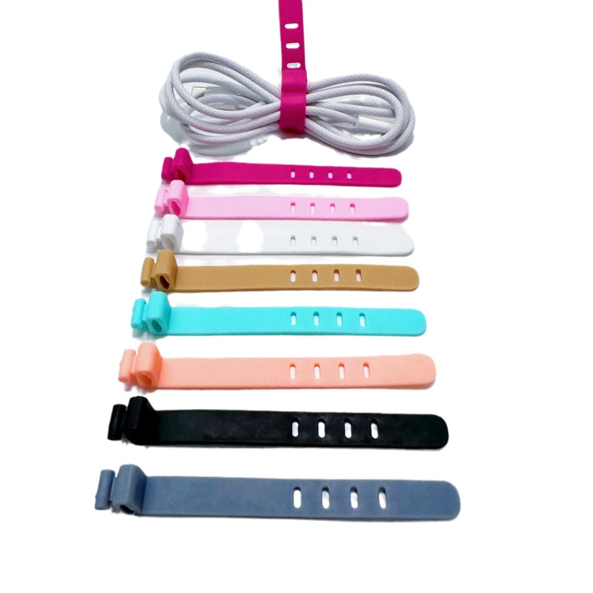 95mm silicone strap earphone cable organizer cable tie desktop convenient cable tie charging cable Winder