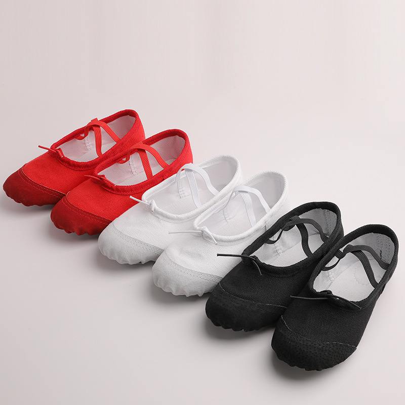 Girls' Chinese Ballet Practice Adult Body Shape Ethnic Dance Cat's Claw Men's White Dance Shoes Children's Women's Soft Sole