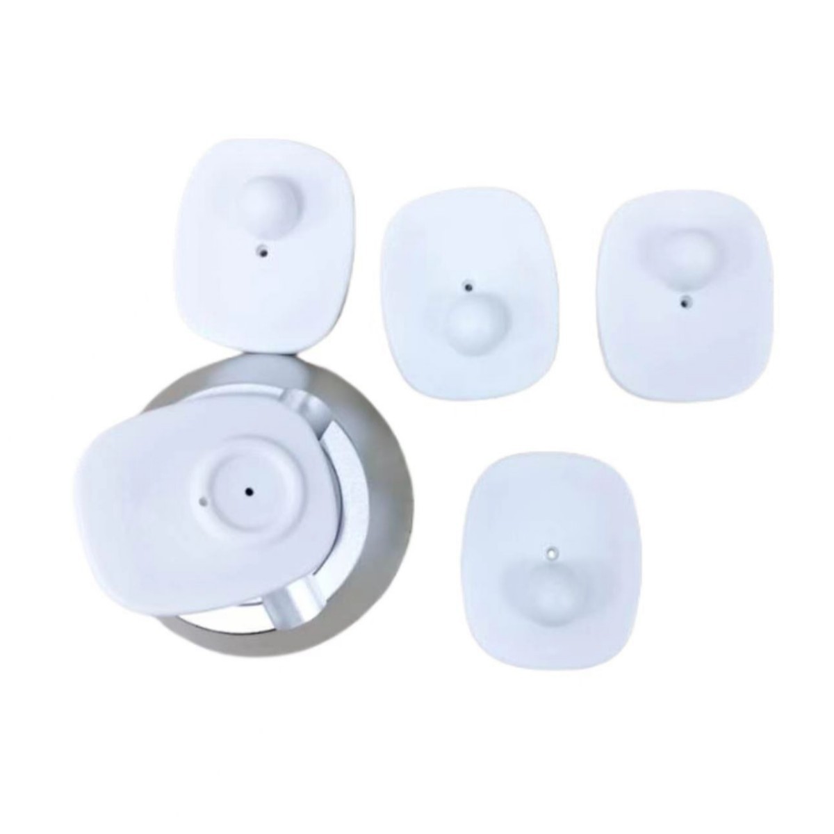 Rf Anti-Theft Magnetic Buckle Clothing Supermarket Anti-Theft Nail Buckle Black and White Small Square Clothing Anti-Theft Hard Tag Wholesale Discount