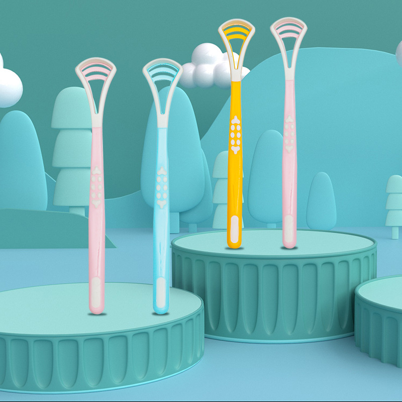 Tongue Cleaner Tongue Brush Multifunctional Tongue Scraper Silicone Tongue Scraper Dual-Effect Tongue Scraper Cross-Border E-Commerce Toothbrush