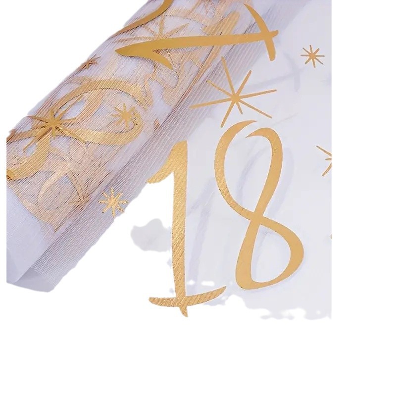 Cross-border mesh table flag holiday birthday party chaos net French table flag golden background decoration wholesale