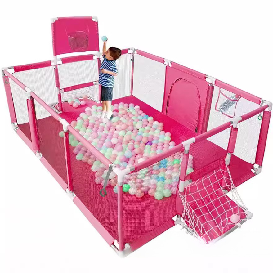 Upgraded Rectangular Football Frame, Basketball Frame, Children's Play Fence, Indoor Ball Pool, Parent-Child Interaction