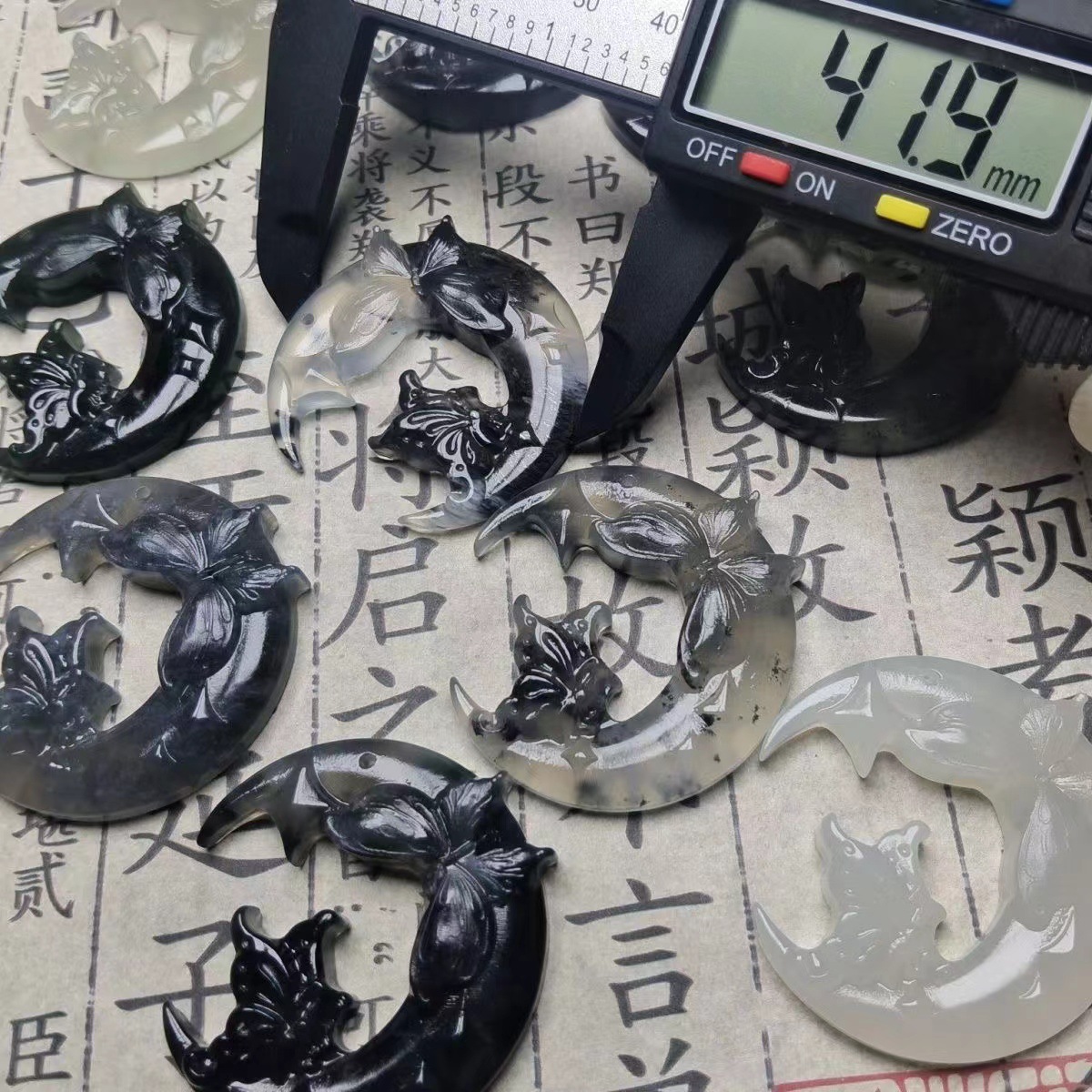 Natural Jade Butterfly Pendant Jade Necklace Pendant Jade Crafts Jewelry