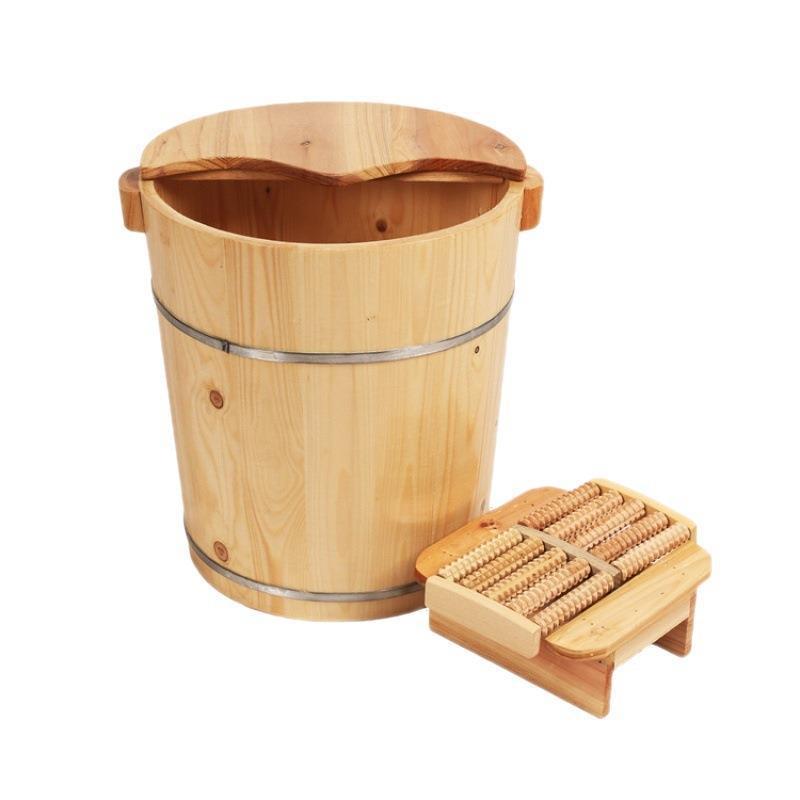 Warm Foot Bath Bucket, Traditional Xizang Foot Bath Bucket, Foot Bath Bucket, Solid Wood Foot Bath Bucket, Small Deep Bucket with Lid Wooden Bucket
