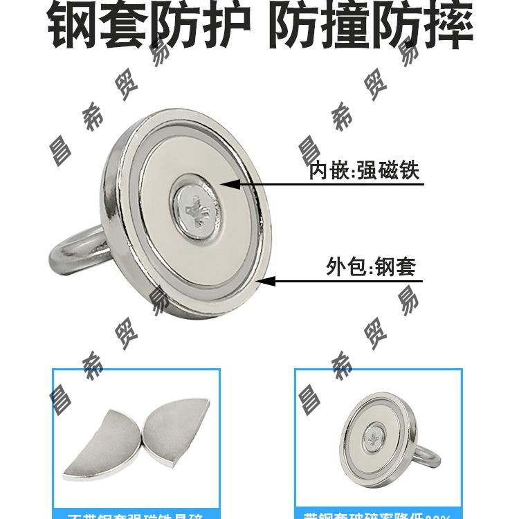 Magnet Salvage Suction Cup 10 Pack High-Strength Magnetic Round Magnet Fixed Strong Magnet Magnetic Hanging Ring