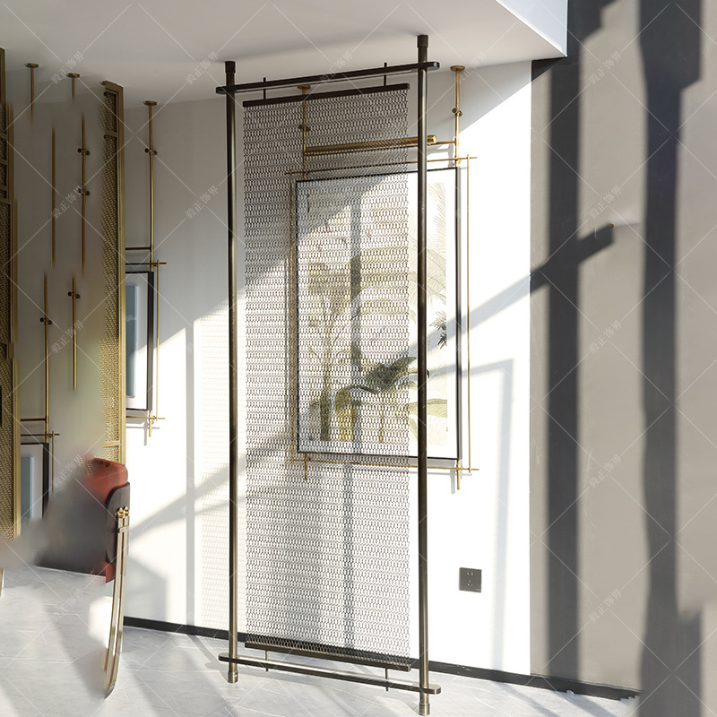 Wholesale Stainless Steel Metal Decorative Mesh Curtain Partition Screen Wind Curtain Wall Ceiling Hotel Restaurant Elevator Decorative Mesh