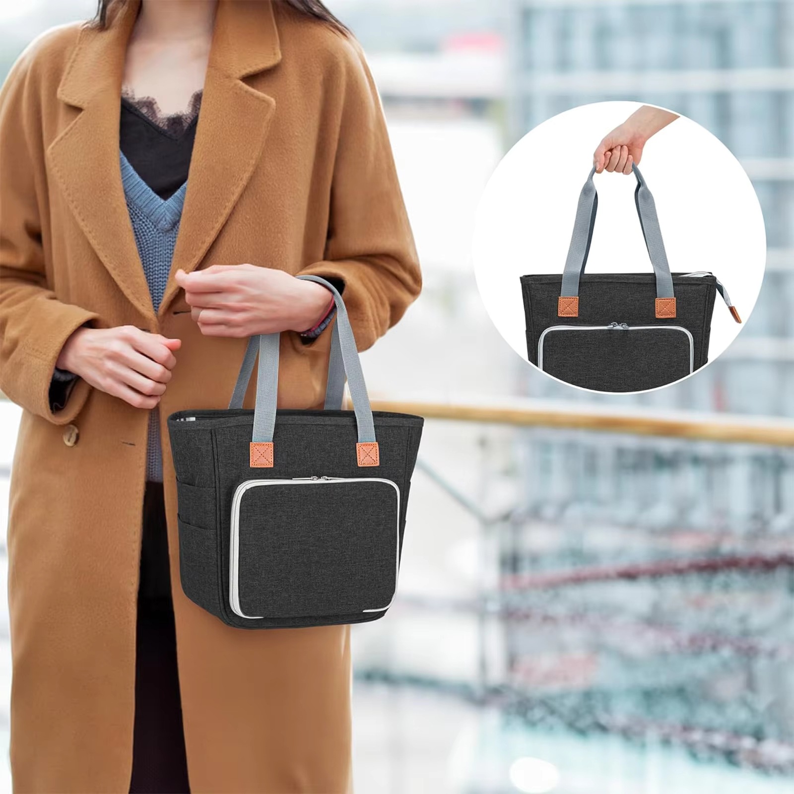 Large Size Learning Items Multi-Pockets Women Handbag Cover Carrying Bag Other