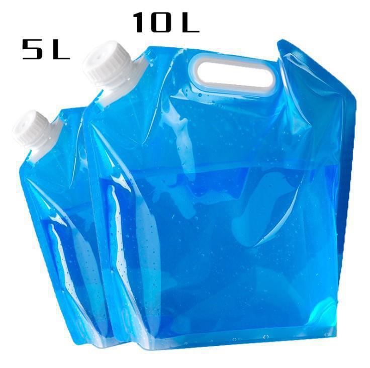 Outdoor Portable Foldableing Water Bag Water Storage Bag Plastic Water Bag Water Lifting Sports Hiking Large Capacity Mountaineering Nozzle Camping Style