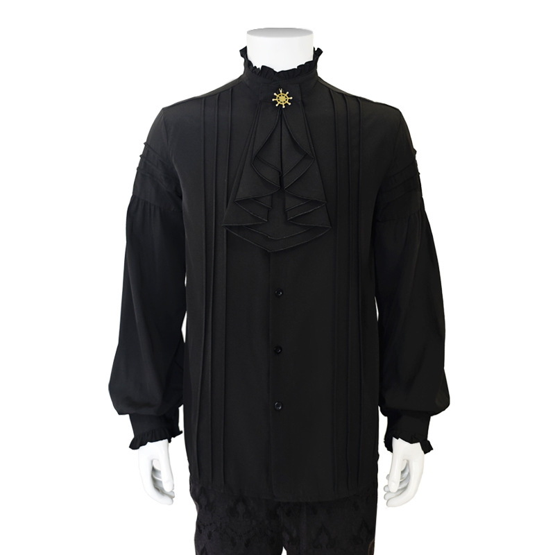 Thousands of Butterflies European and American Men's Renaissance Clothing Shirt Medieval Steampunk Pirate Top Multicolor Inner