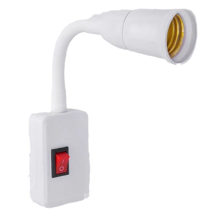 E27 Screw Stainless Steel Coated Hose Universal Lamp Holder Converter with Switch Led Bulb Night Light Wholesale