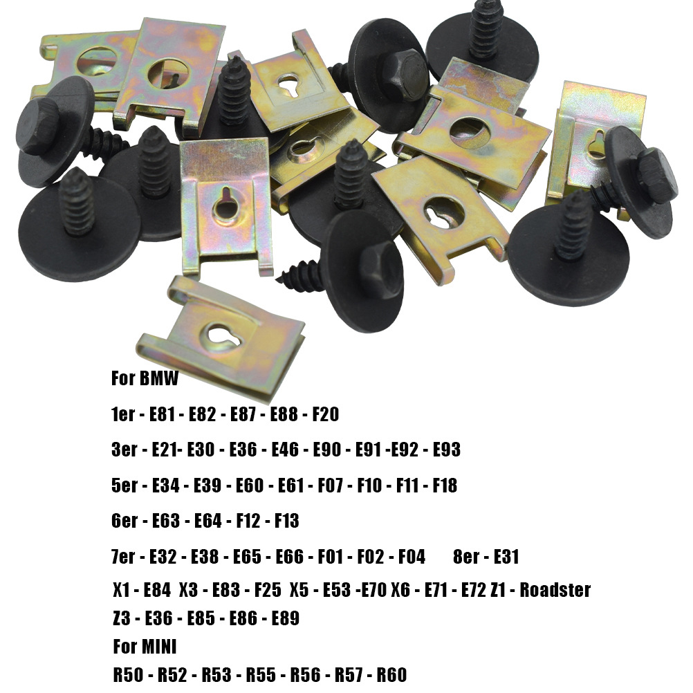 40 PCS chassis engine guard metal nut/screw washer suitable for BMW E46 E92 E90