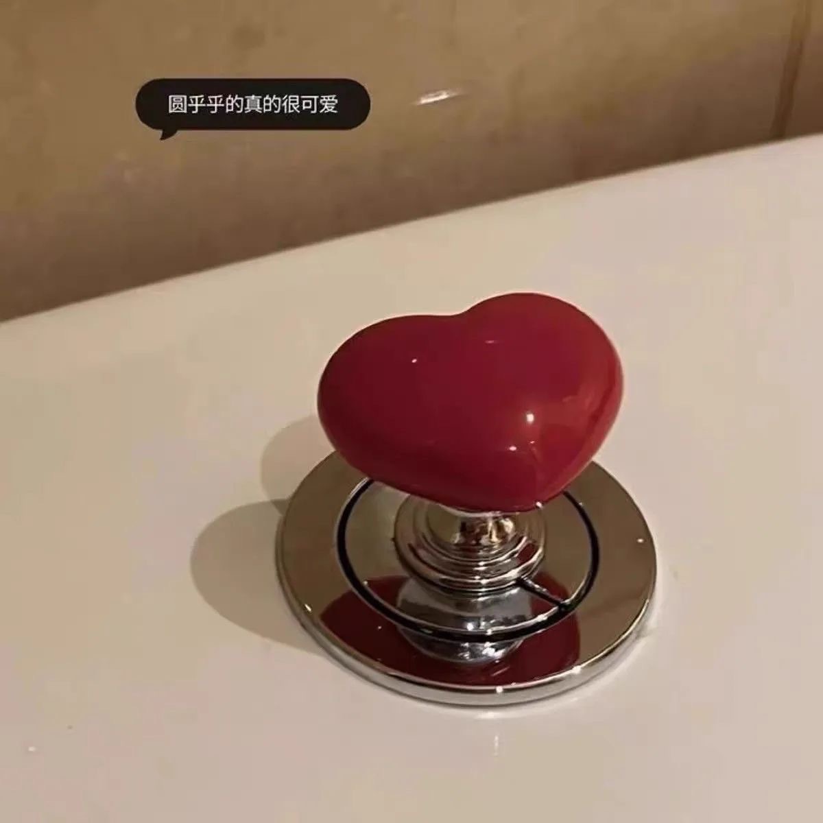 Love Toilet Flush Button Heart-Shaped Toilet Press Furniture Hardware Handle Wardrobe Drawer Cabinet Handle