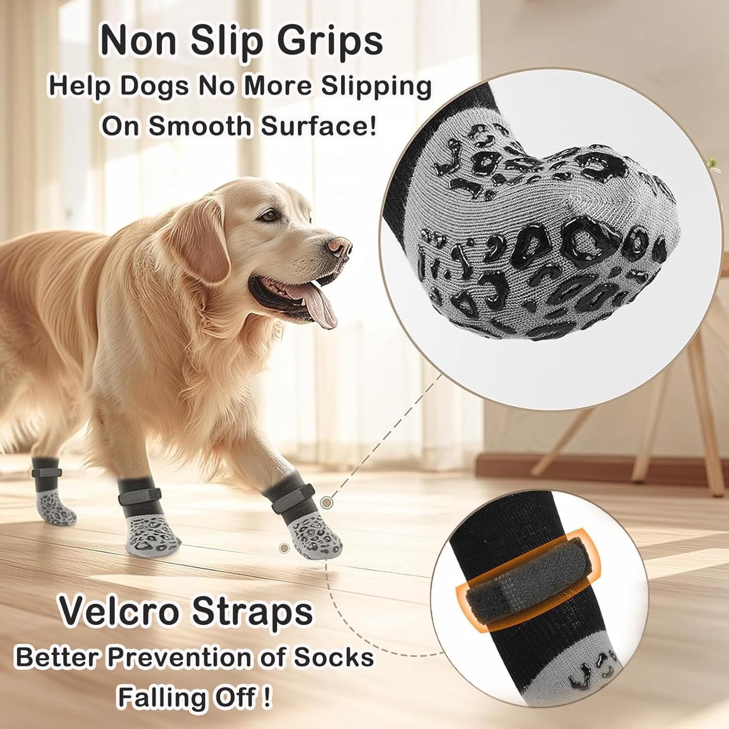 Cross Border Leopard Print Pet Socks Waterproof Non-Slip Dog Socks Outdoor Small and Medium Dog Foot Cover Christmas Dog Socks Socks Cover