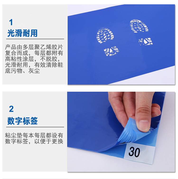 Sticky Dust Mat 24*36 Sticky Dust Floor Mat 60*90 Anti-Dust Clean Room Anti-Static Foot Rubber Mat Clean Dust Removal Mat