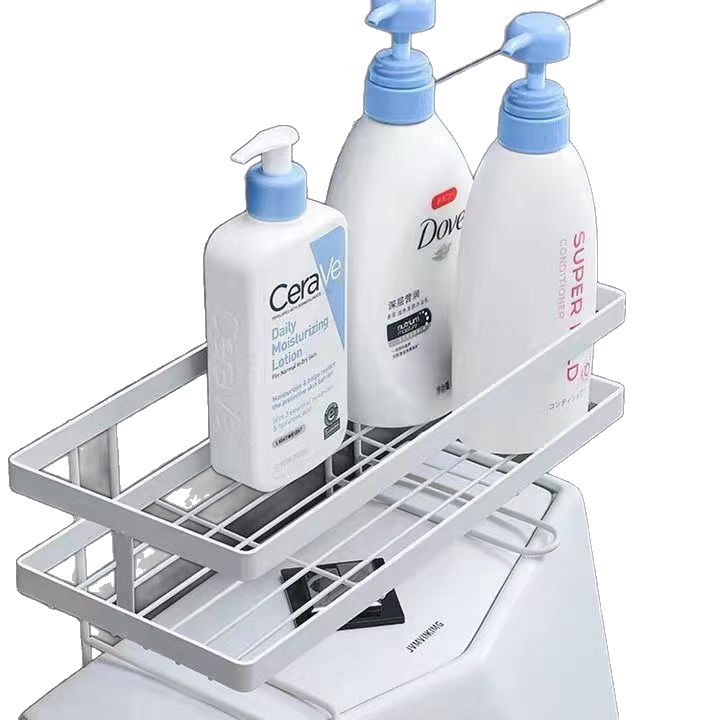 No-Drill Toilet Tank Storage Rack, Wrought Iron Bathroom Shower Storage Rack, Wall-Mounted Toilet Lid Above