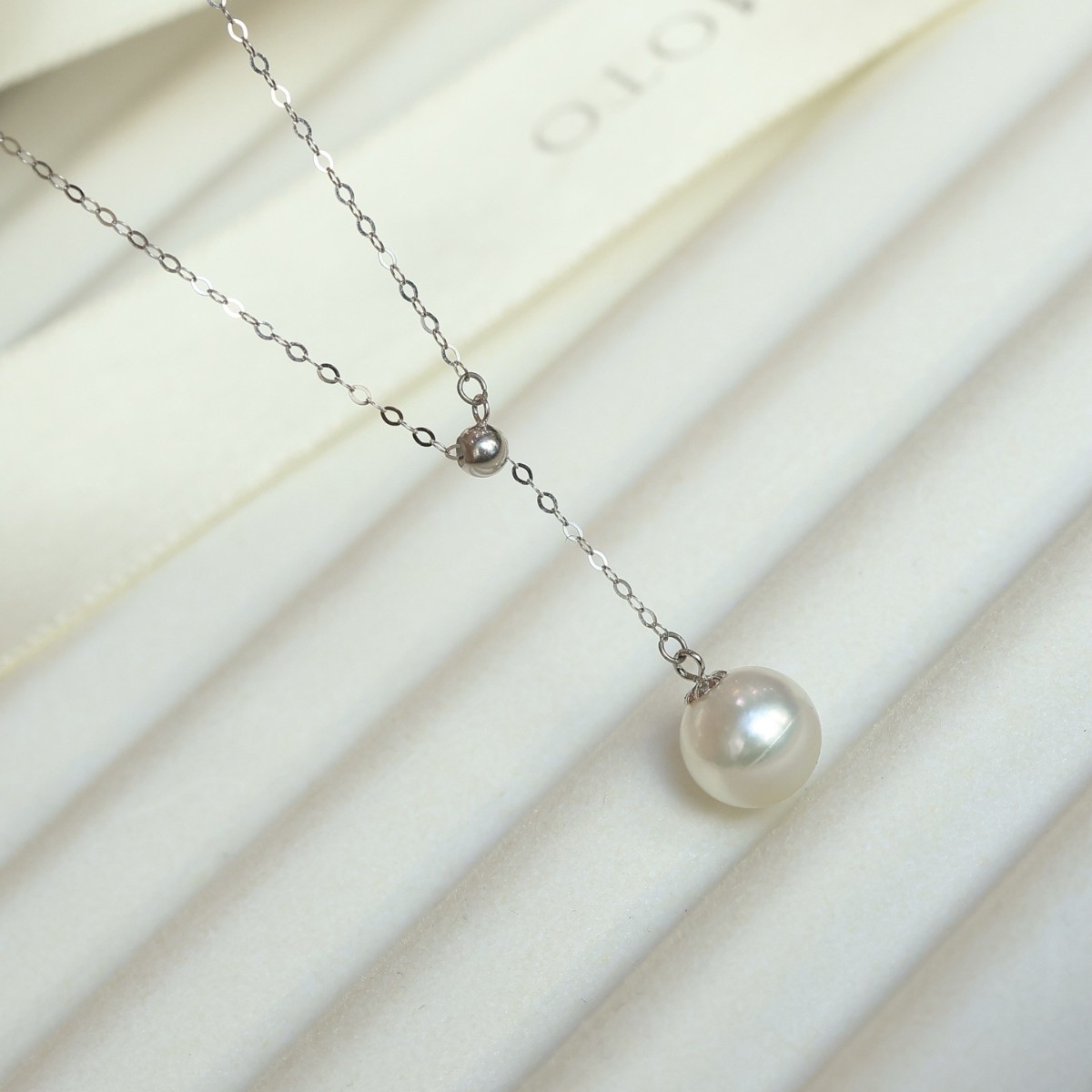 Pt900 Accessories Platinum Y-Shaped O Chain Necklace Picture Beads 9-10Mm7060Yp Weighs about 0.65g